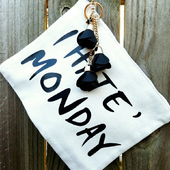 I hate Monday tassled pouch - Picture 2 of 4